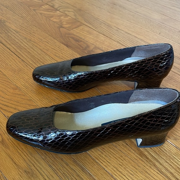Vintage - SELBY Brown Patent Snake SIze 10 3A narrow women’s shoes - Picture 5 of 8